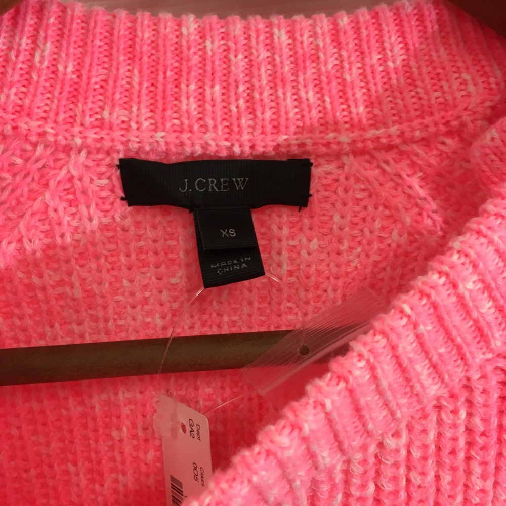 J. Crew Textured sweater anchor buttons neon pink - Picture 4 of 5